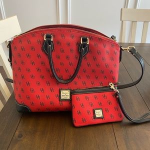 Beautiful Red Dooney and Bourke handbag and wristlet